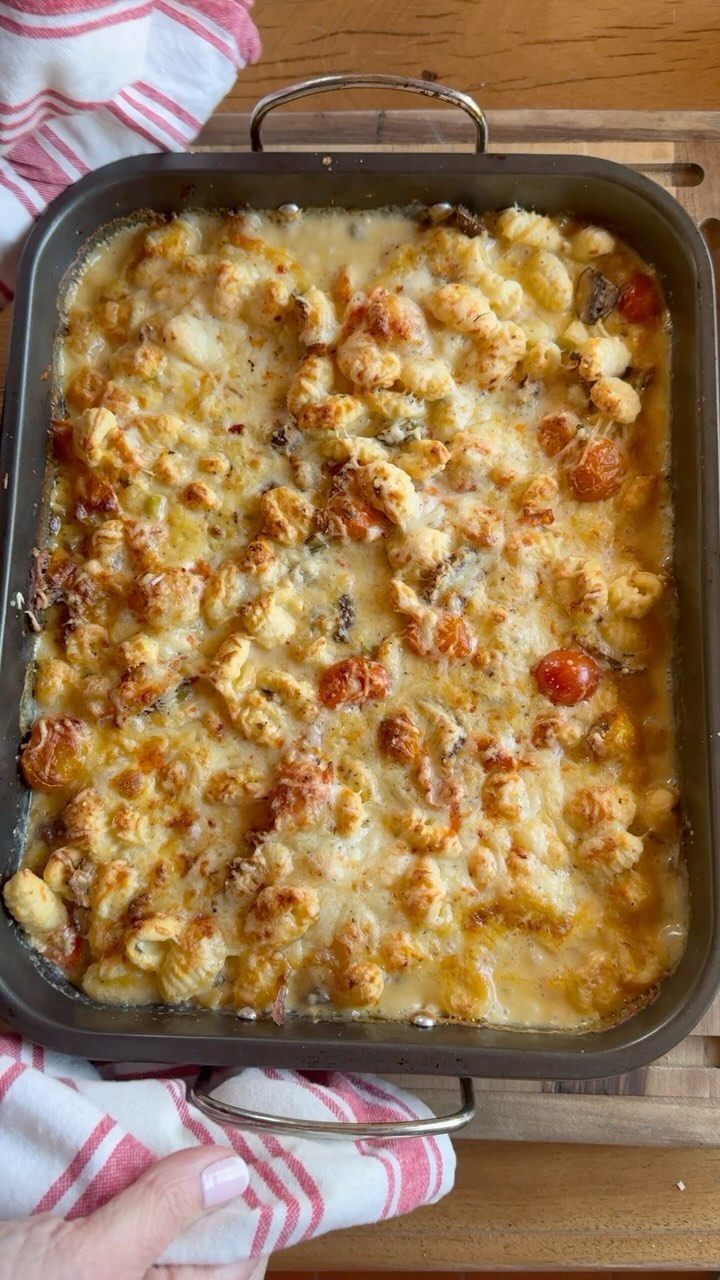 Fotografia de la receta de Ñoquis al horno a los 4 quesos